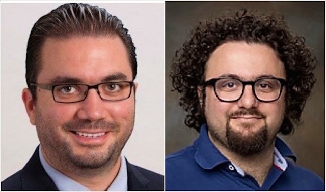 Psychiatrists Andres Barkil-Oteo (L) and Hussam Jefee-Bahloul (R) founded the Syrian Telemental Health Network. (Yale University)