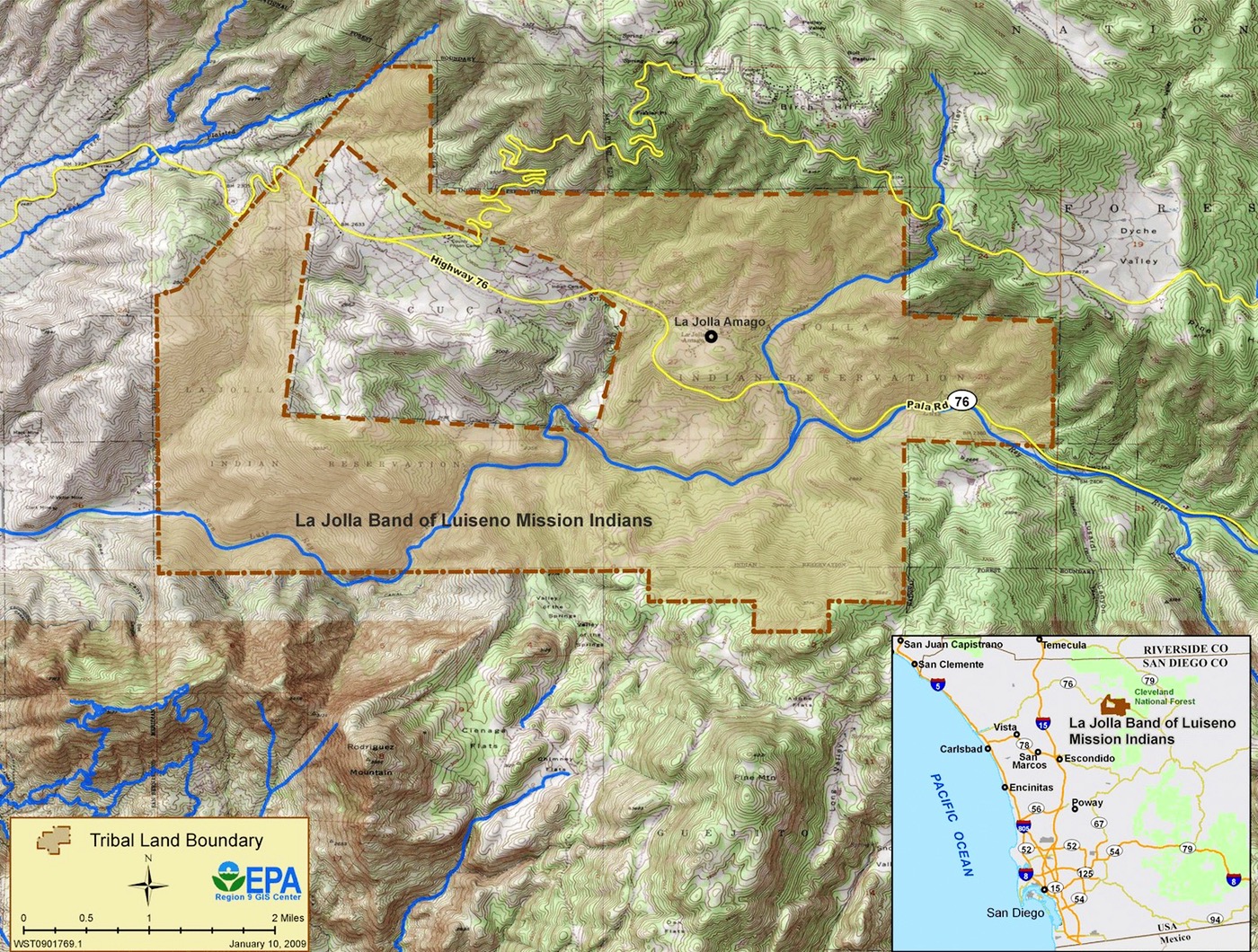 A map of the La Jolla Reservation in San Diego County. U.S. Environmental Protection Agency