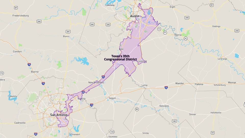Texas gerrymandering map