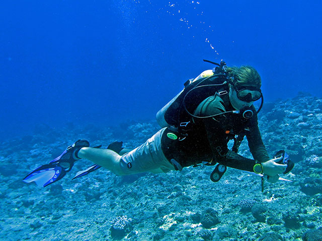 Dean Miller, a marine scientist with Great Barrier Reef Legacy, a nonprofit environmental organization that works to promote better stewardship of the reef by providing free access for scientists. (Photo: Dahr Jamail)