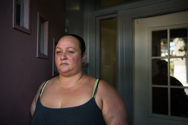 Olga Ortiz was illegally evicted from her Bushwick apartment to Hunts Point, a far-away industrial neighborhood in the Bronx. (Edwin J. Torres for ProPublica)