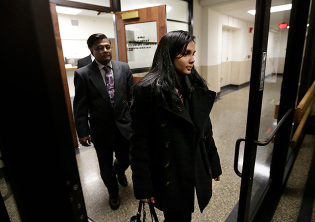 Annie Dookhan leaves a probation office in Boston in 2012. (Steven Senne/AP Photo)