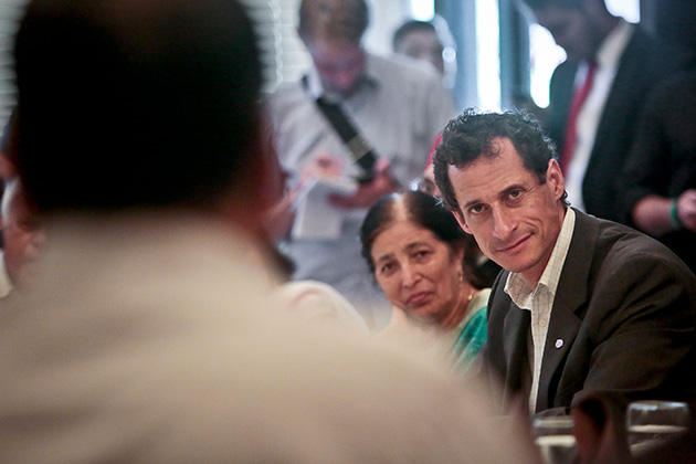 Anthony Weiner at a campaign event during his unsuccessful mayorial bid in 2013 (AP Photo/Bebeto Matthews)