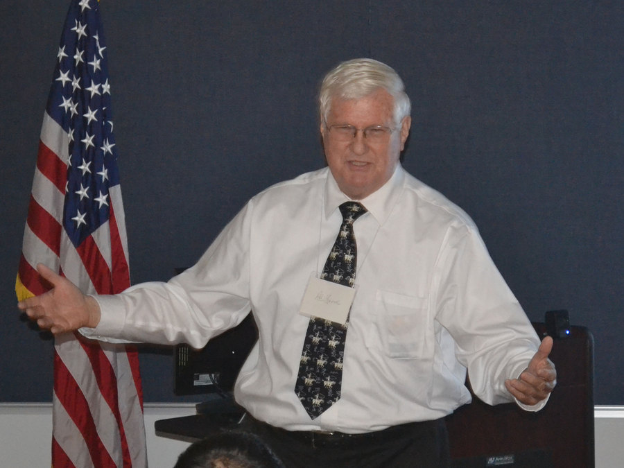 Alvin Young, the government’s oft-used Agent Orange consultant, speaks to the Armed Forces Pest Management Board in 2014. (Armed Forces Pest Management Board, via Flickr)