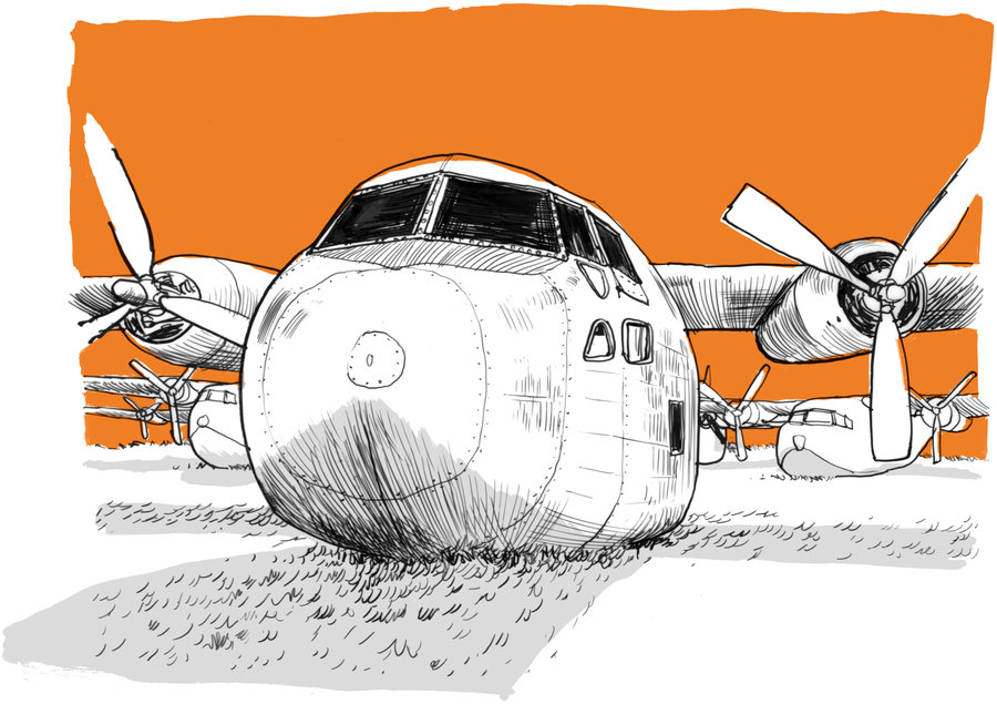 After their service, many C-123s were retired to a sprawling graveyard for airplanes in Arizona. After Agent Orange residue was found on some of the planes, the Air Force ordered them chopped up and melted down in 2010 on the recommendation of Alvin Young. (Matt Rota, Special to ProPublica)