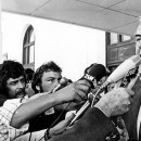 Gough Whitlam on the steps of Parliament House in Canberra on November 11, 1975, after he was sacked as Prime Minister.