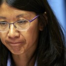 Dr. Joanne Liu, president of Medecins Sans Frontieres (MSF) International, pauses before making her statement on the Kunduz attack in Geneva, Switzerland on Wednesday, October 7, 2015. MSF has demanded an independent investigation into the tragedy.  (Photo: Denis Balibouse/Reuters)