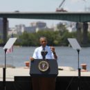 U.S. President Barack Obama speaks about transportation infrastructure during a visit to the Port of Wilmington in Wilmington, Delaware, U.S. on July 17, 2014.  TO MOVE WITH SPECIAL REPORT USA-DELAWARE/BULLOCK  REUTERS/Kevin Lamarque/File Photo