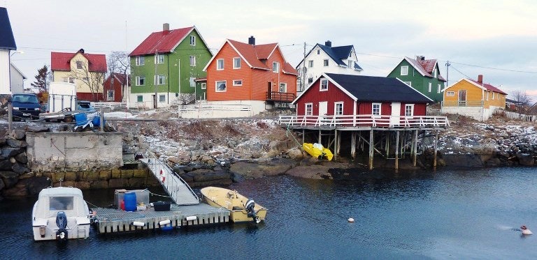 The village of Henningsvaer is in Norway’s Arctic archipelago Lofoten, one of the country’s best fishing areas. (AFP/Nina Larson)